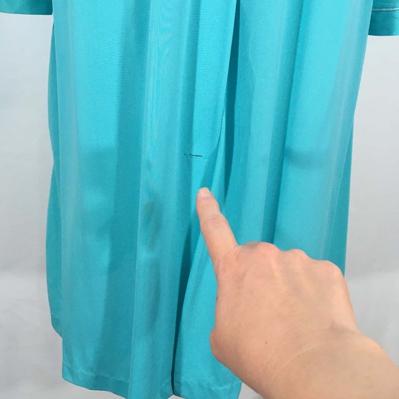 Lorraine Vintage Blue Button Front Robe, House Coat, MuuMuu, size M - Picture 3 of 10